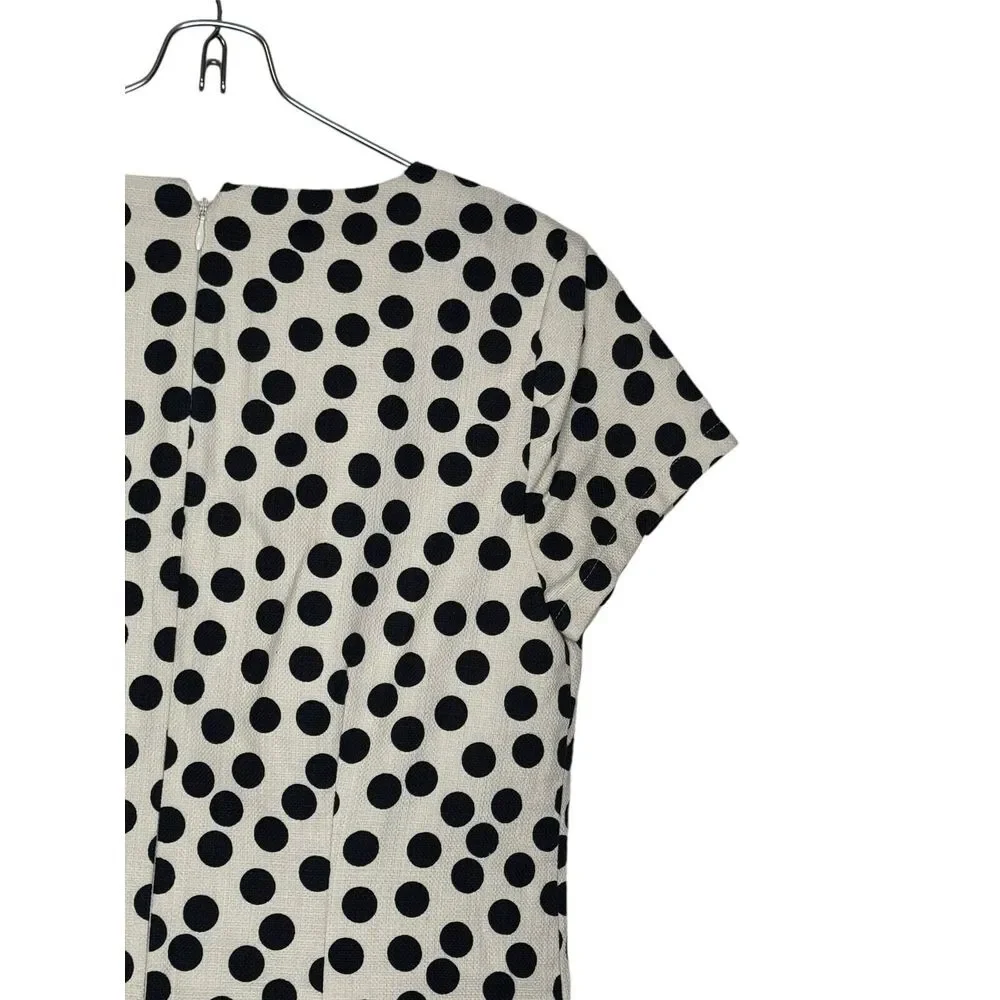 J.Crew Women's Shift Dress Polka Dot Pockets Pullover Cotton Modal‎ Woven Sz. 2